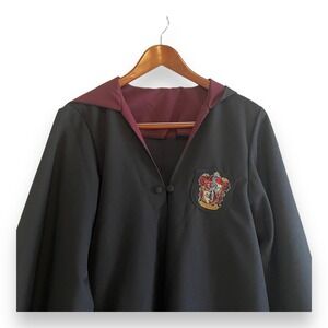 Harry Potter Gryffindor Robe Adult Hogwarts Costume Black Burgundy Hooded Cloak